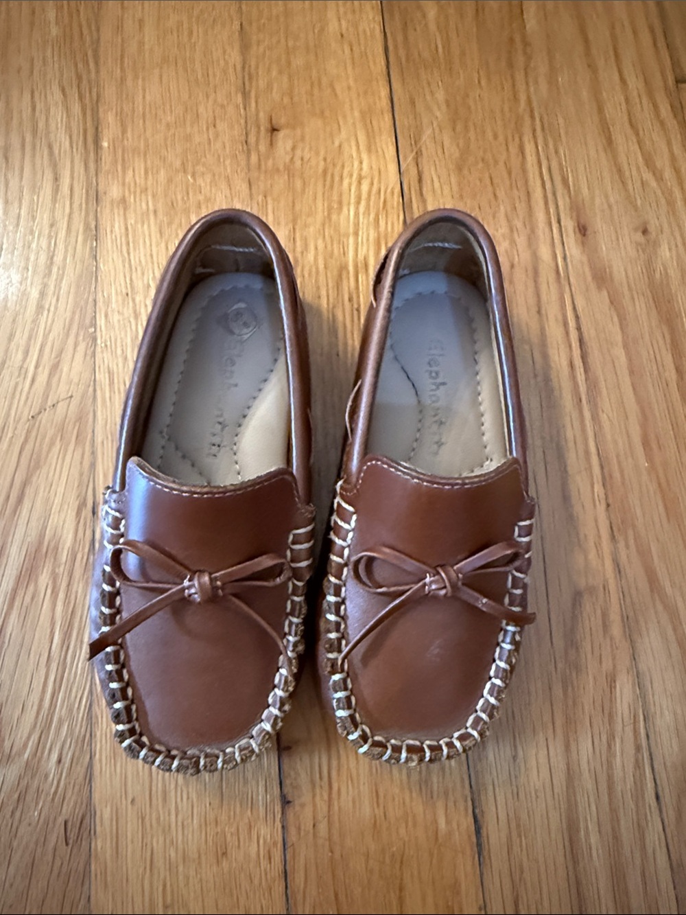 Elephantito Brown Leather Loafers, size 8 Toddler
